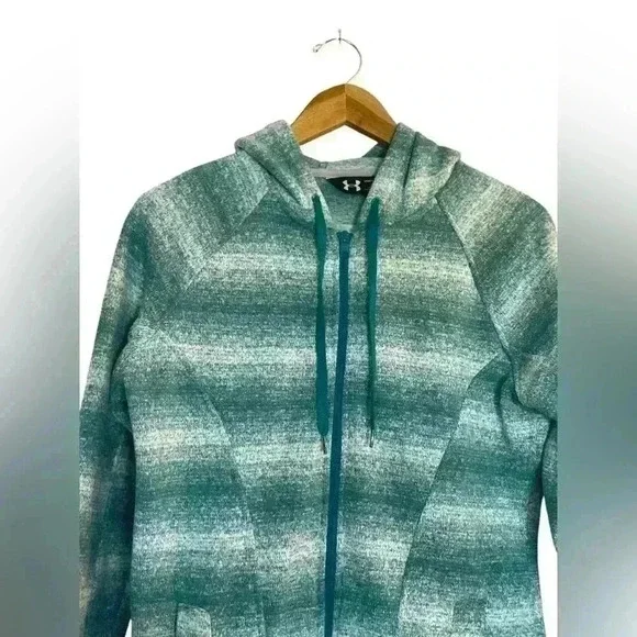 Under Armour Women's Wintersweet Full Zip Fleece Jacket Hoodie Green Sz Medium - Picture 4 of 11